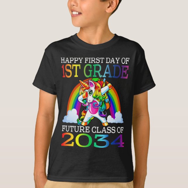 Happy First Day Of 1st Grade Future Class Of 2034  T-Shirt (Front)