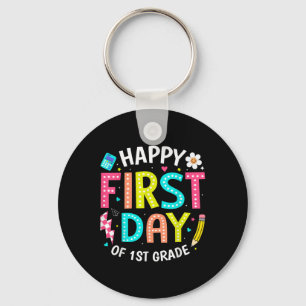Happy First Day Of 1st Grade Teachers Kids Back To Keychain