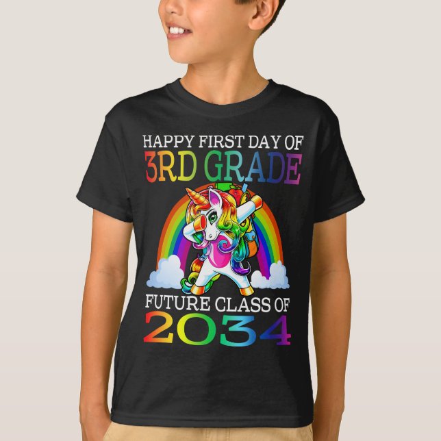 Happy First Day Of 3rd Grade Future Class Of 2034  T-Shirt (Front)