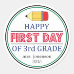 Happy First Day Of 3rd Grade Pencil Sticker at Zazzle