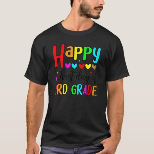 Happy First Day Of 3rd Grade  Teachers Kids Boys G T_Shirt