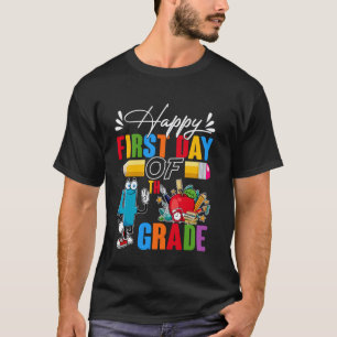 Happy First Day Of 4th Grade Student Teacher Back T-Shirt