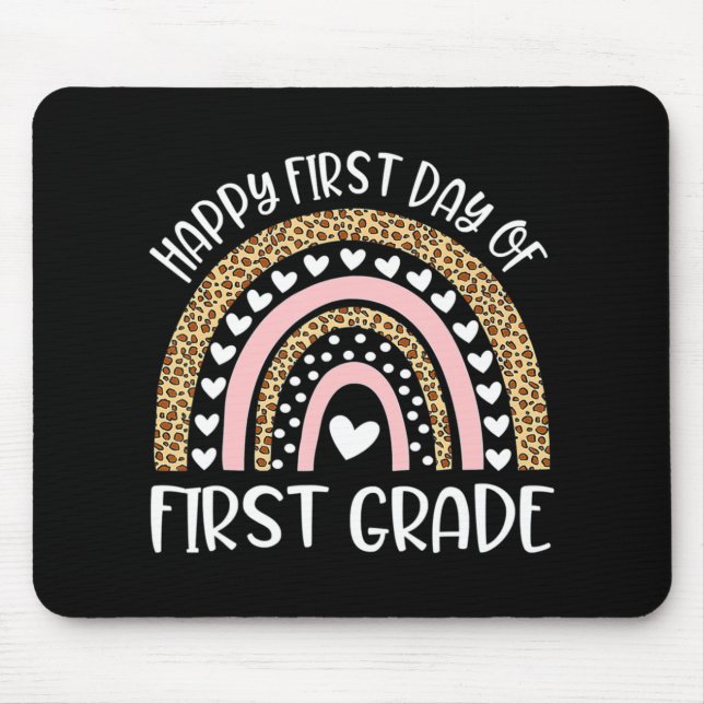 Happy First Day of 4th Grade Teacher Back To Schoo Mouse Pad (Front)
