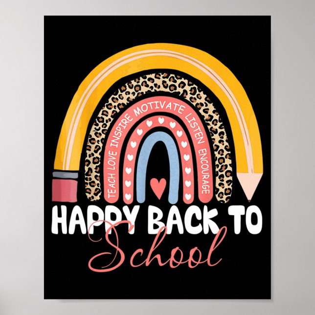Happy First Day of Back to School Teacher Student  Poster (Front)