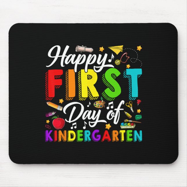 Happy First Day Of Kindergarten Back To School Boy Mouse Pad (Front)
