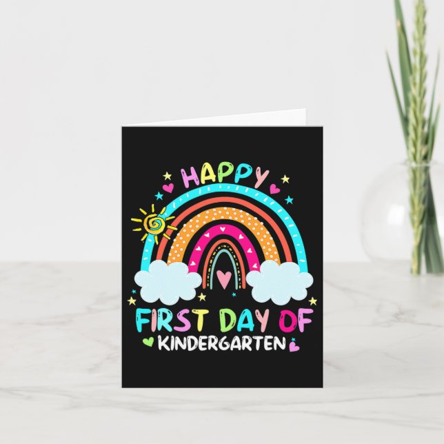 Happy First Day Of Kindergarten Back To School  Card (Front)