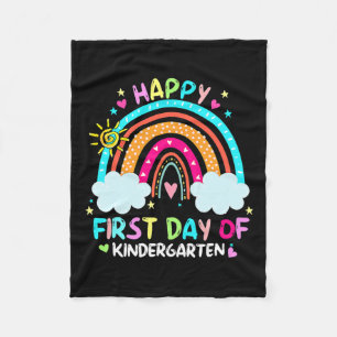 Happy First Day Of Kindergarten Back To School Fleece Blanket