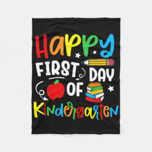 Happy First Day Of Kindergarten Back To School Tea Fleece Blanket