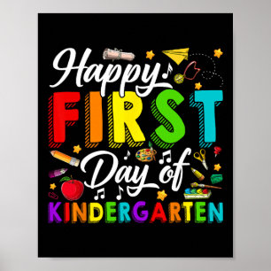 Happy First Day Of Kindergarten Ck To School Boys Poster