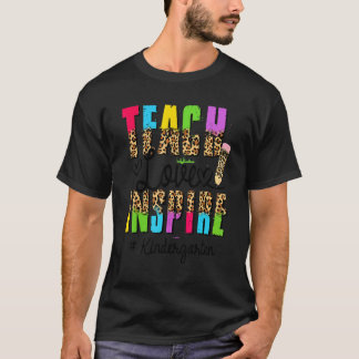 Happy First Day Of Kindergarten Teacher Boho Leop T-Shirt