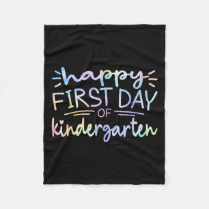 Happy First Day Of Kindergarten Teacher Tie Dye Gi Fleece Blanket