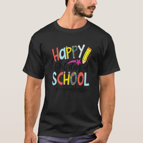 Happy First Day Of School Back To School 3nd Grade T_Shirt