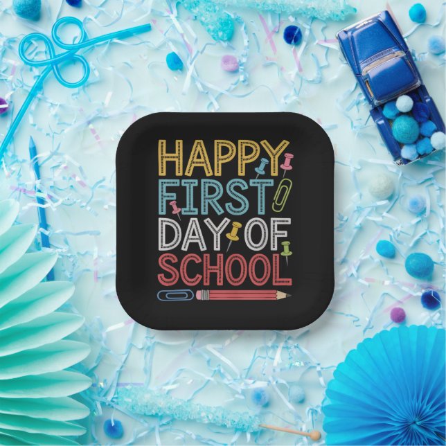 Happy First Day Of School Back To School  Paper Plates (Party)