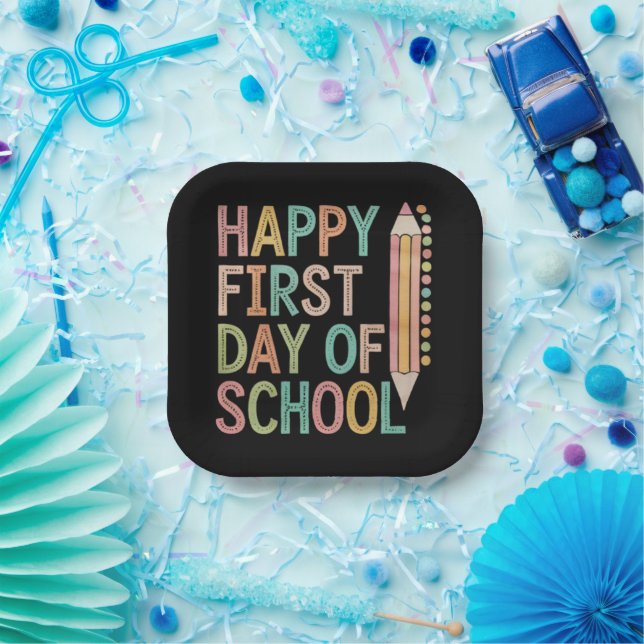 Happy First Day of School Back to School Paper Plates (Party)