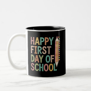Happy First Day of School Back to School Two-Tone Coffee Mug