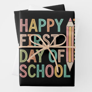 Happy First Day of School Back to School Wrapping Paper Sheets