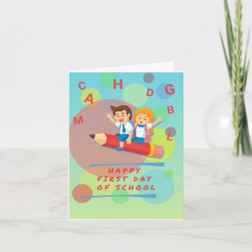Happy first day of school card