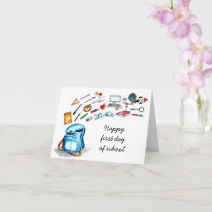 Happy first day of school card
