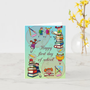 1 congratulations card for school early 1 day of school enrolment Greeting Cards #61-10-004