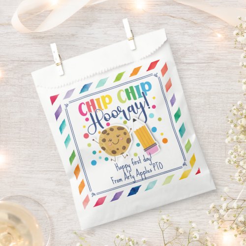 Happy first day of school cookie  favor bag