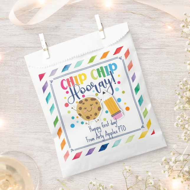 Happy first day of school cookie  favor bag (Clipped)