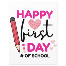 Happy First Day of School, Cute Hearts