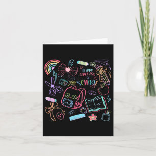 Happy First Day Of School Cute Preppy Back To Scho Card