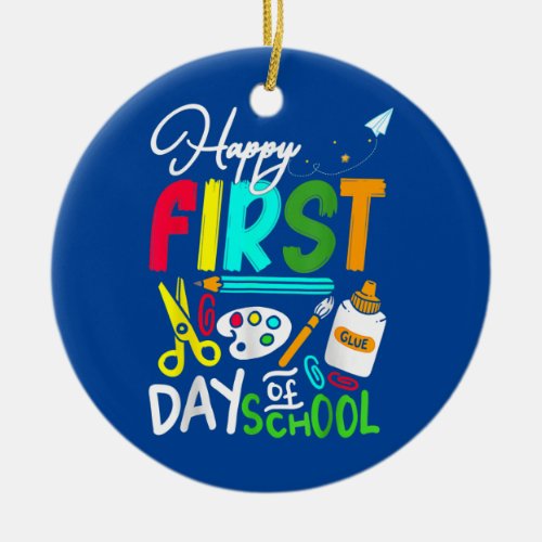 Happy First Day of School For Boys Girls and Kids Ceramic Ornament