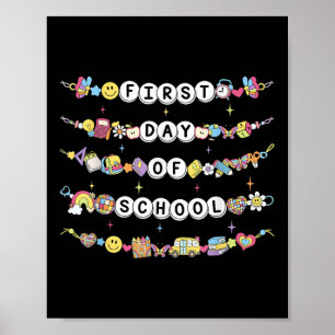 Happy First Day Of School Friendship Bracelets Tea Poster