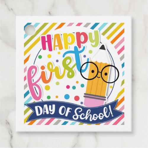 Happy first day of school gift tag favor tags