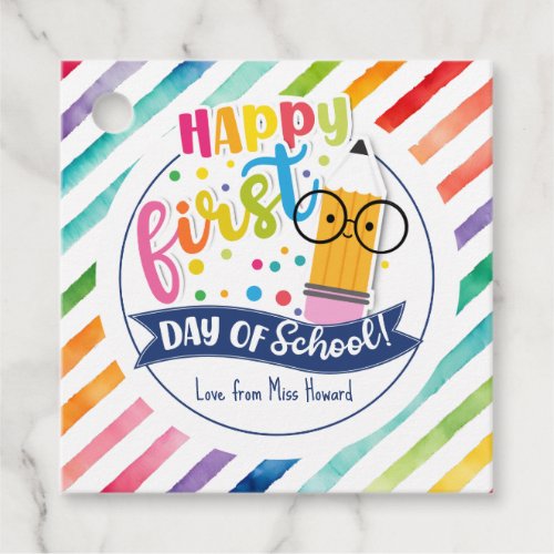 Happy first day of school gift tag favor tags