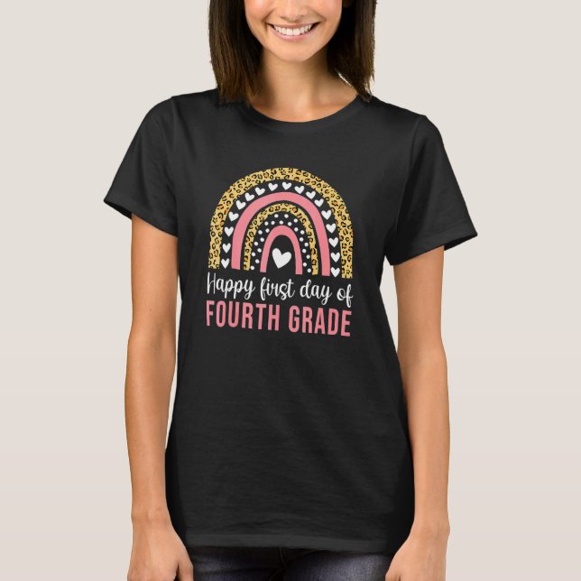 Happy First Day Of School Hello Fourth Grade Boho  T-Shirt (Front)