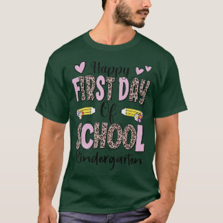 Happy First Day Of School Kindergarten Teacher Leo T-Shirt