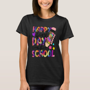 Happy First Day Of School Leopard Tie Dye Back To T-Shirt