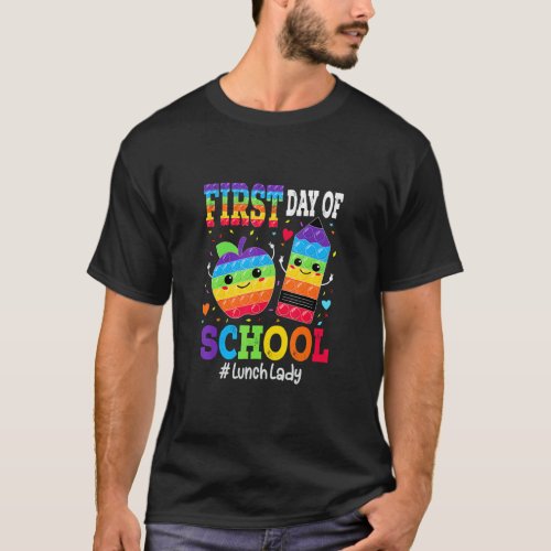 Happy First Day Of School Lunch Lady Back To Schoo T_Shirt