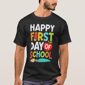 Happy First Day Of School Men Women Teachers Stud T-Shirt