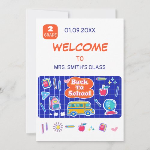 Happy First Day Of School! Message from Teacher Save The Date