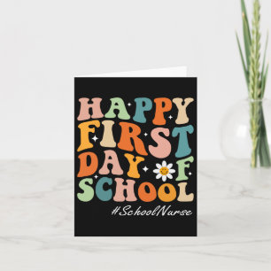 Happy First Day Of School Nurse Groovy Retro Byck  Card