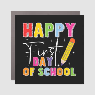 Happy First Day Of School Pencil Teacher Kids Back Car Magnet