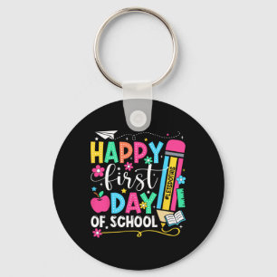 Happy First Day Of School Pencil Teacher Kids Back Keychain