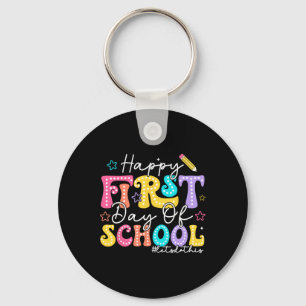 Happy First Day Of School Pencil Teacher Kids Back Keychain