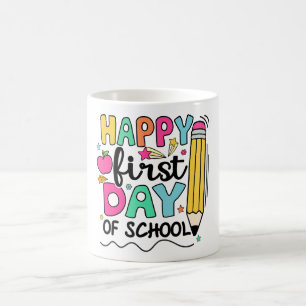 Happy First Day Of School Pencil Teacher Kids Color Morph Mug