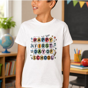 Happy First Day of School Personalized Name T-Shirt