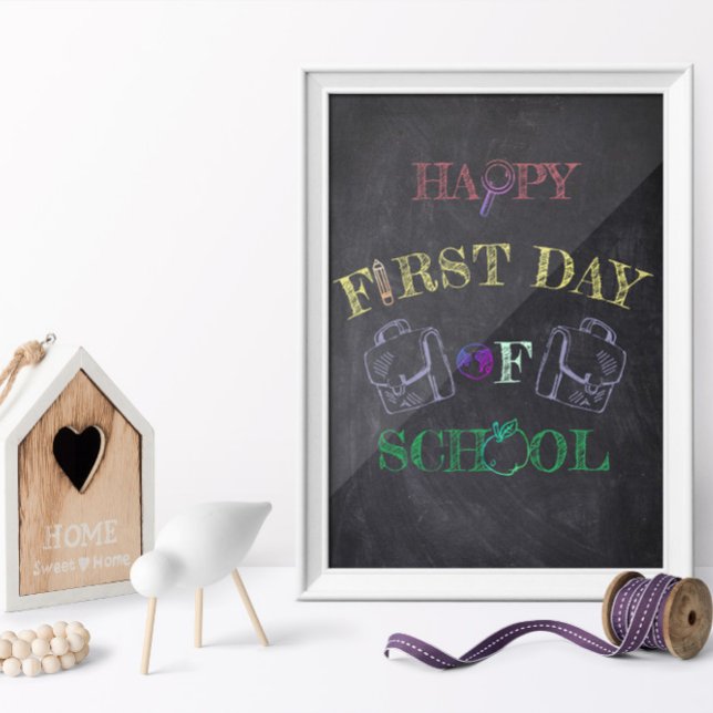 Happy First day of school Poster Gift for kids (Creator Uploaded)