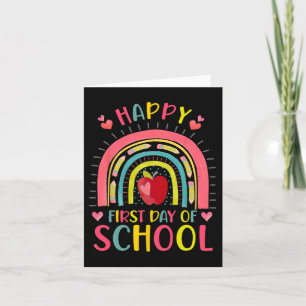 Happy First Day Of School Rainbow Teacher Byck To Card