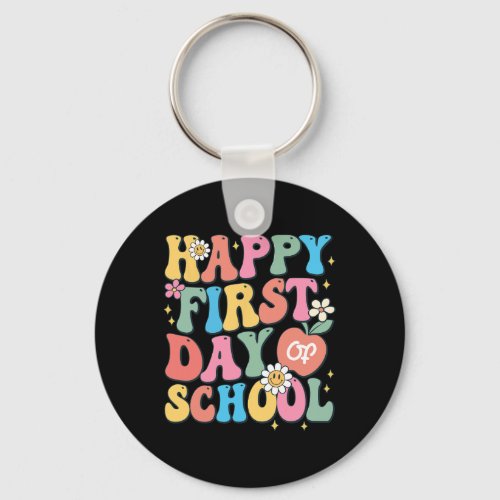 Happy First Day of School Teacher Boys Girls Back  Keychain