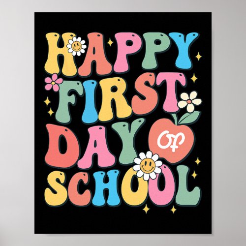 Happy First Day of School Teacher Boys Girls Back  Poster