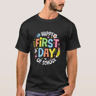 Happy First Day Of School Teacher Boys Kids Back T T-Shirt