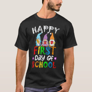 Happy First Day Of School Teacher Student Gnomes T-Shirt