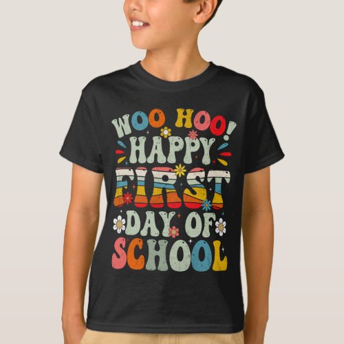 Happy First Day of School Teachers Students Back  T_Shirt